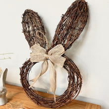 Load image into Gallery viewer, Rattan Bunny Wreath Decor