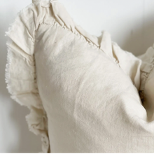 Load image into Gallery viewer, Cream Ruffled Linen Cushion