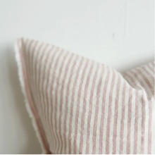 Load image into Gallery viewer, Rose Pink Striped Linen Cushion