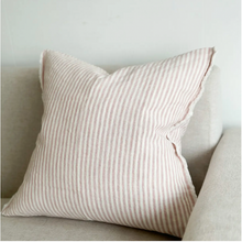 Load image into Gallery viewer, Rose Pink Striped Linen Cushion