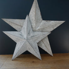 Load image into Gallery viewer, Rustic White Washed Wooden Lucky Barn Star