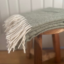 Load image into Gallery viewer, Olive Green Throw - Pure 100% Wool