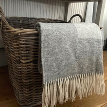 Load image into Gallery viewer, Soft Grey Pure Wool Throw