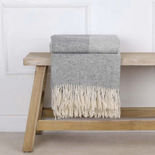Load image into Gallery viewer, Soft Grey Pure Wool Throw