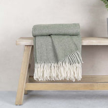 Load image into Gallery viewer, Olive Green Throw - Pure 100% Wool