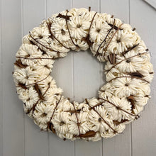 Load image into Gallery viewer, Cream Straw Pumpkin Wreath