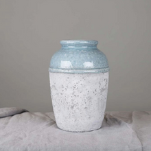 Load image into Gallery viewer, Large Rustic Blue Two Tone Vase