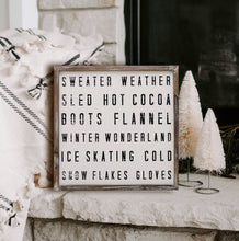 Load image into Gallery viewer, 'Winter Words' Rustic Wood Sign