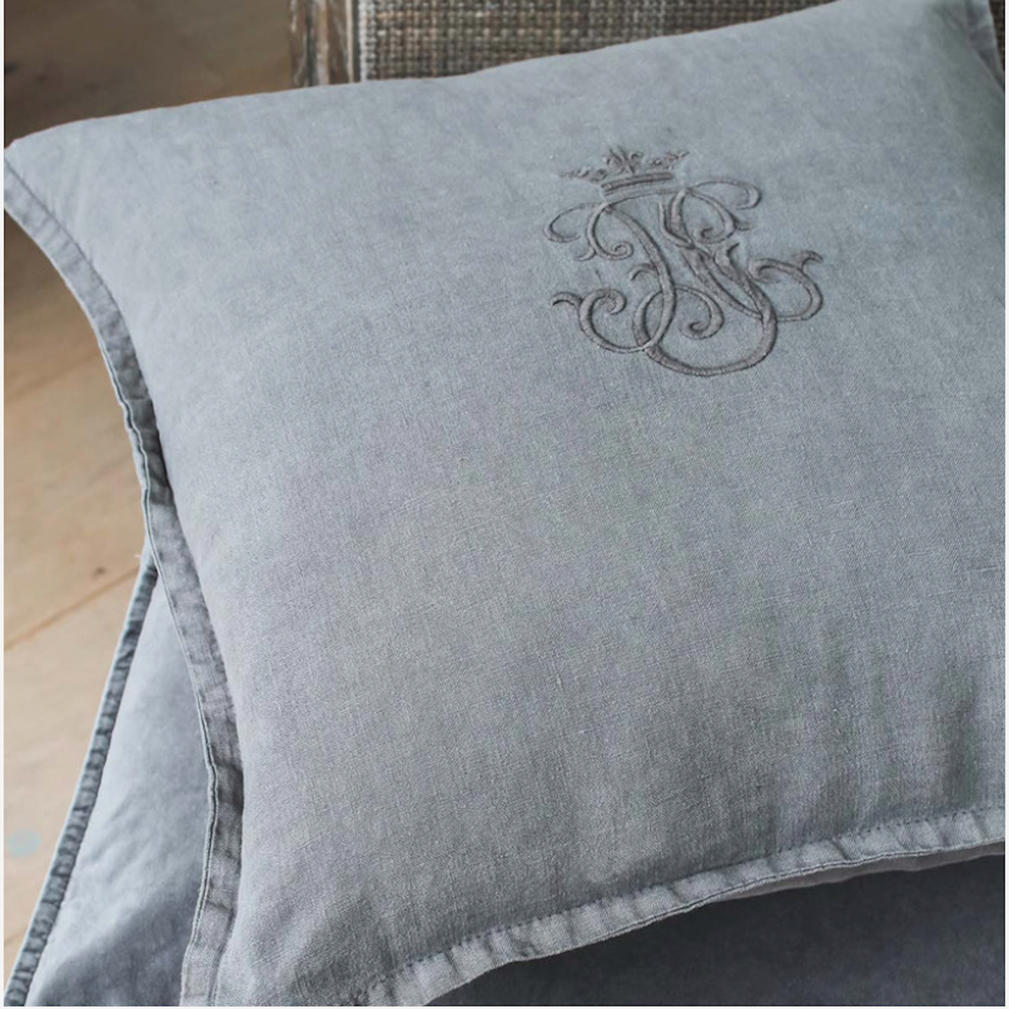 Grey Crown Monochrome Cushion