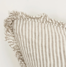 Load image into Gallery viewer, Natural Striped Ruffled Linen Cushion Cover
