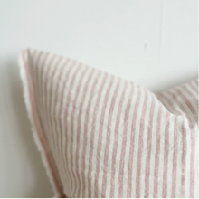 Load image into Gallery viewer, Rose Pink Striped Linen Cushion
