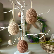 Load image into Gallery viewer, Neutral Teddy Fabric Eggs - Set of Three
