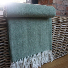 Load image into Gallery viewer, Olive Green Throw - Pure 100% Wool
