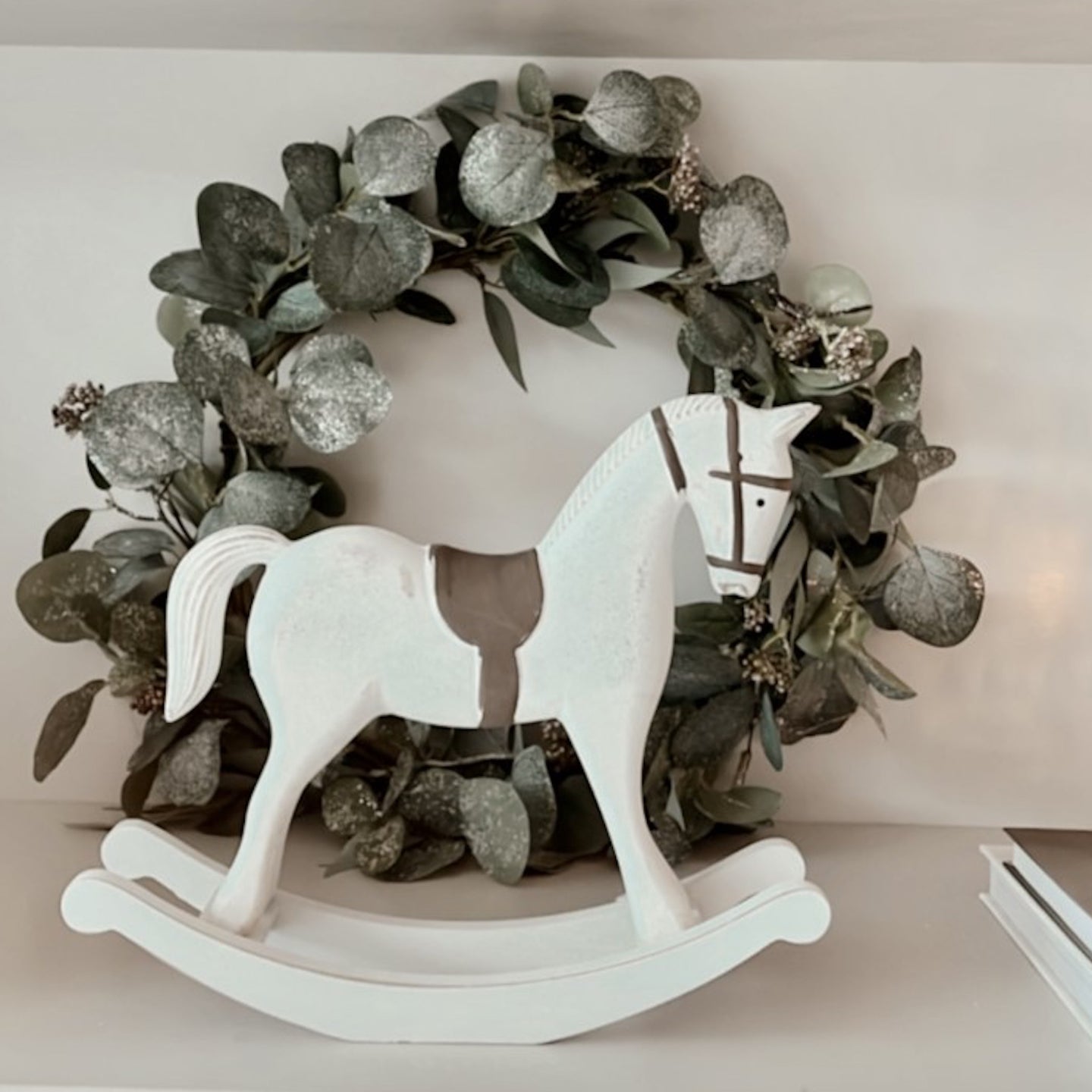 Rustic White Rocking Horse