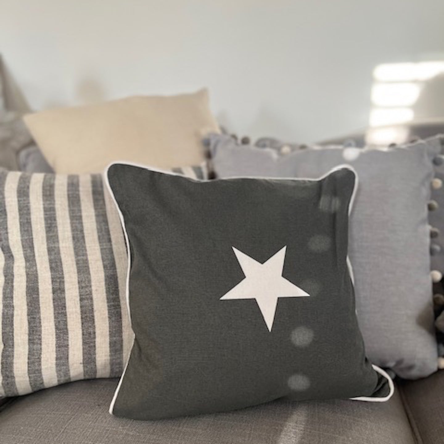 Grey Star Cushion