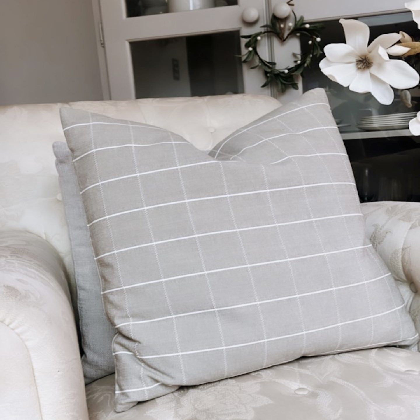 natural beige farmhouse cushion